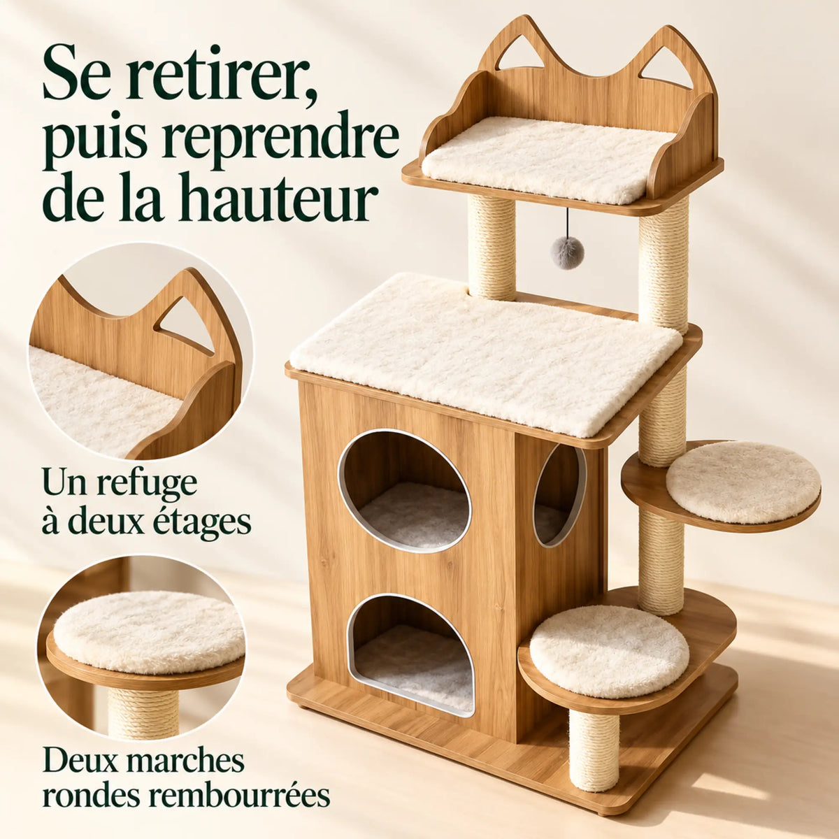 Alcôve — XL · Bois clair & Crème