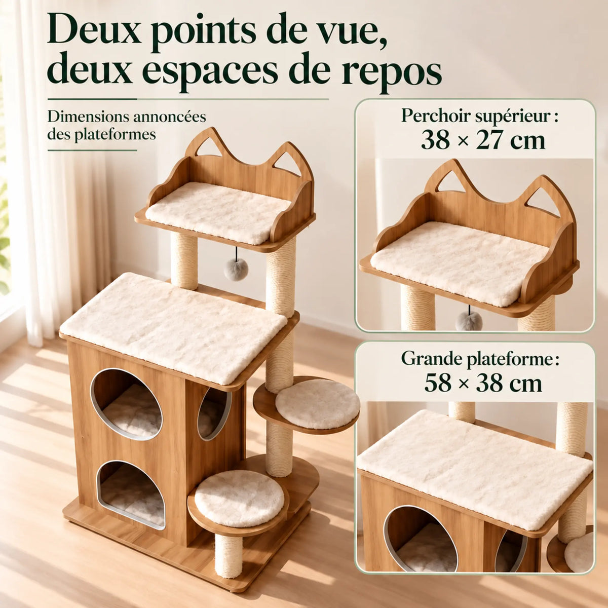 Alcôve — XL · Bois clair & Crème