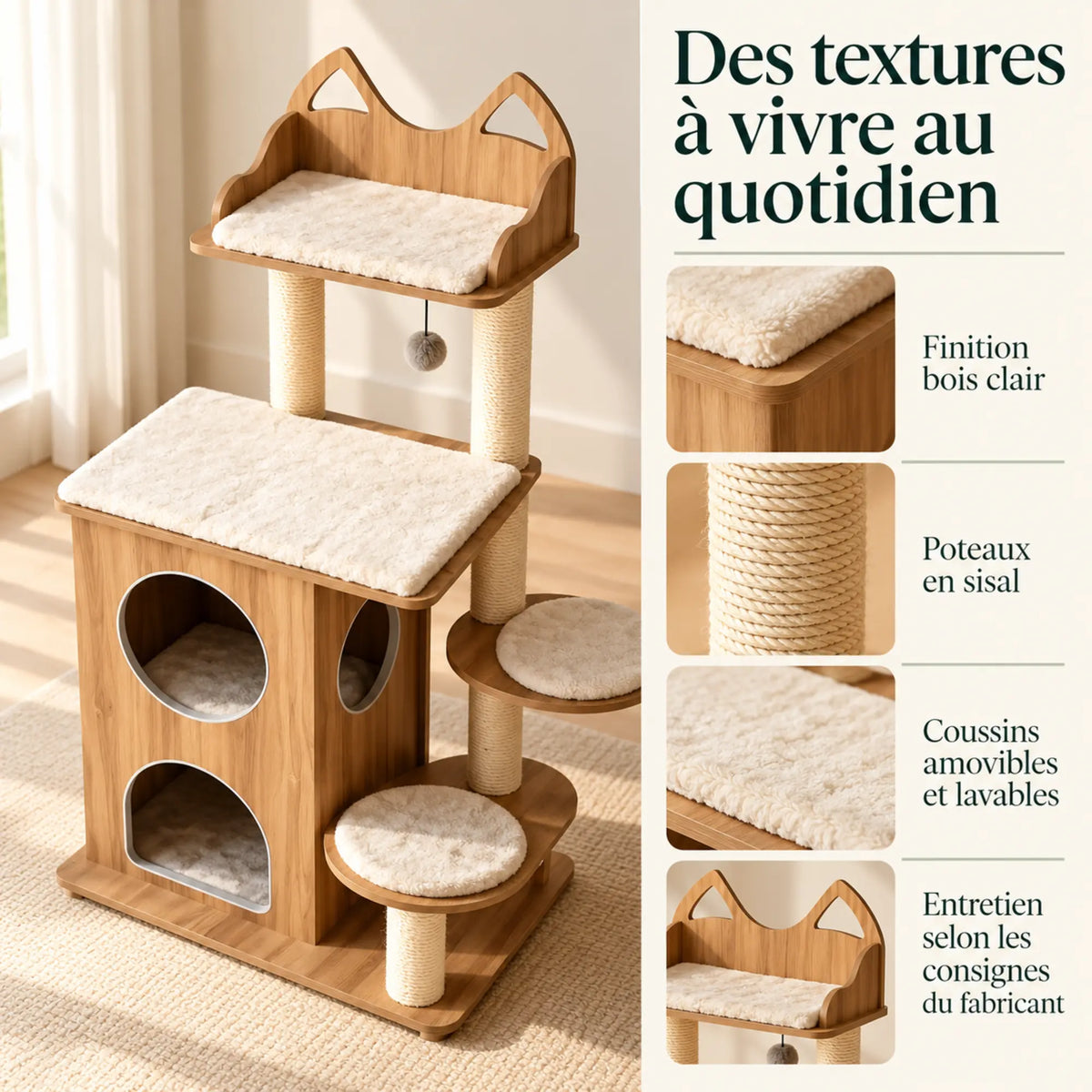 Alcôve — XL · Bois clair & Crème