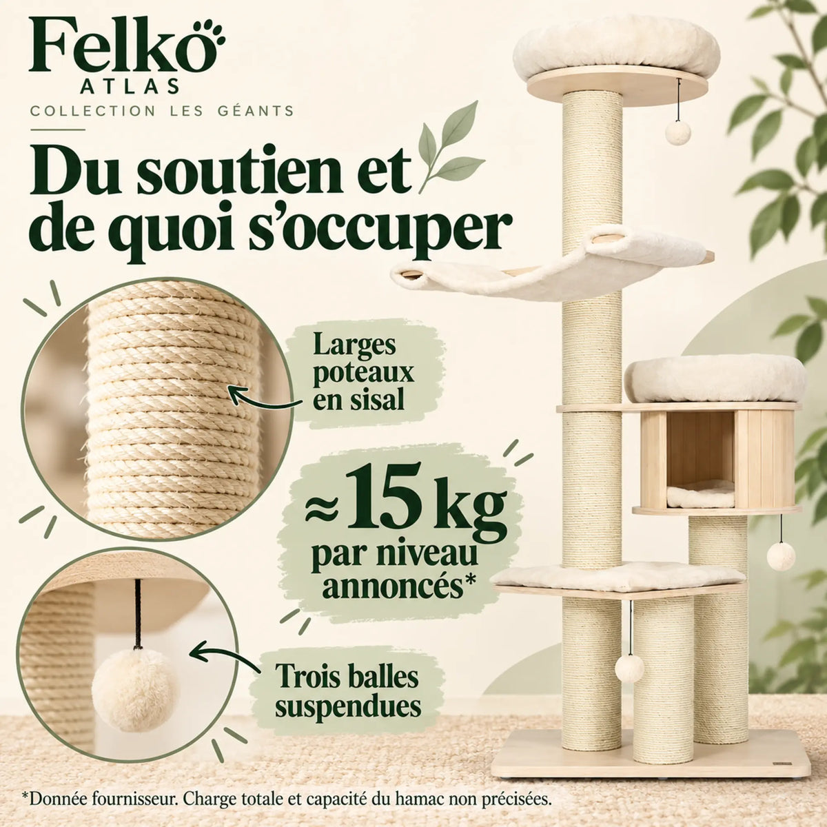 Atlas — XL · Bois naturel & Crème