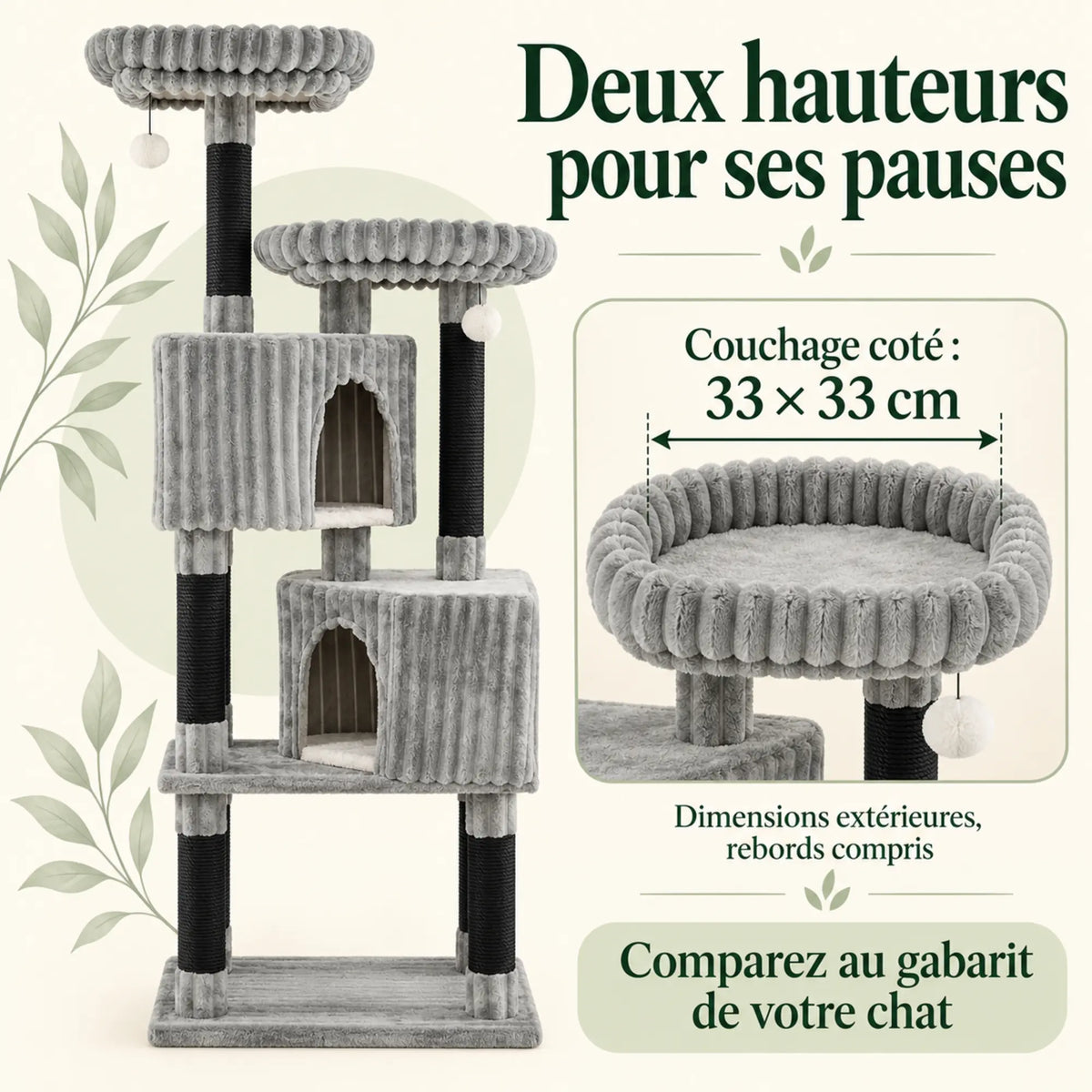 Brume — XL · Gris côtelé