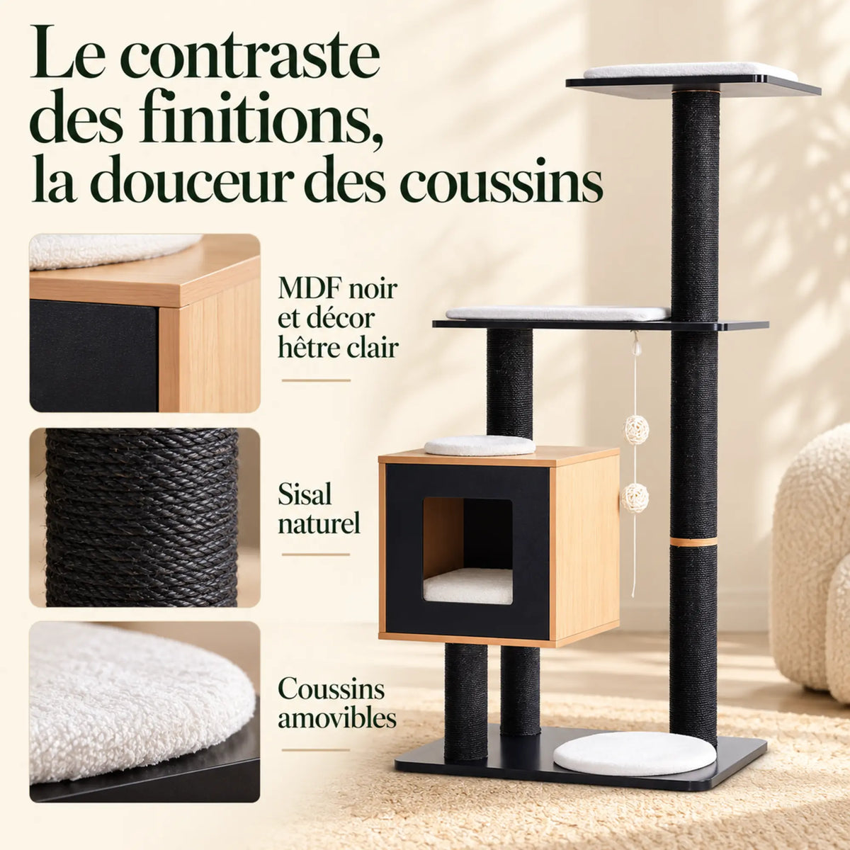 Équinoxe — XL · Noir & Bois clair