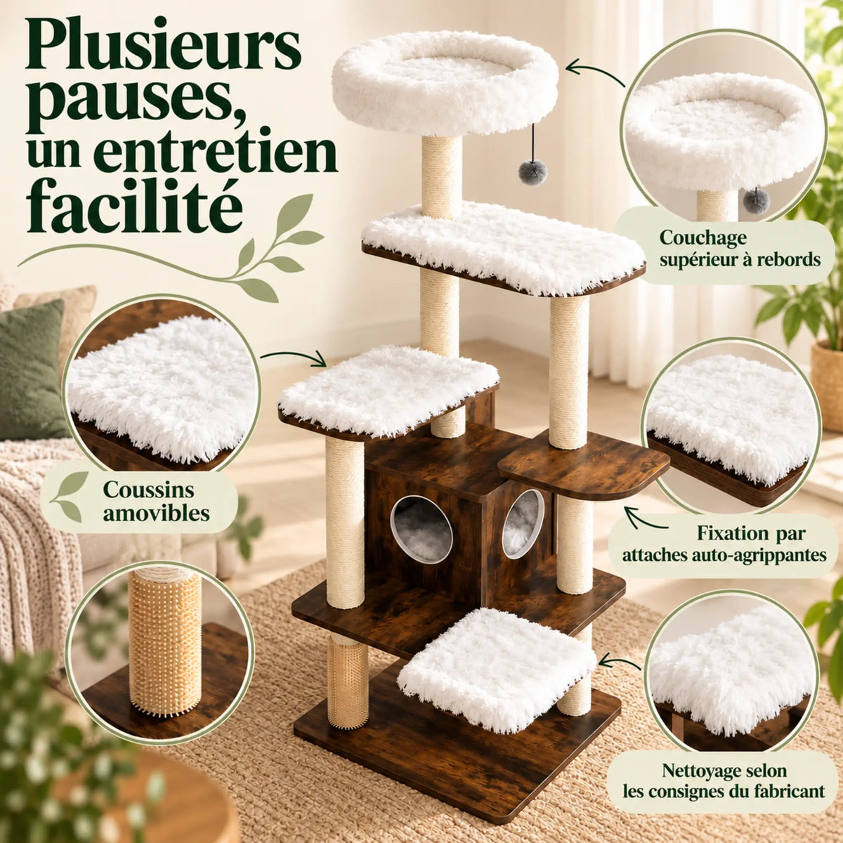 Séquoia — XL · Bois brun & Blanc