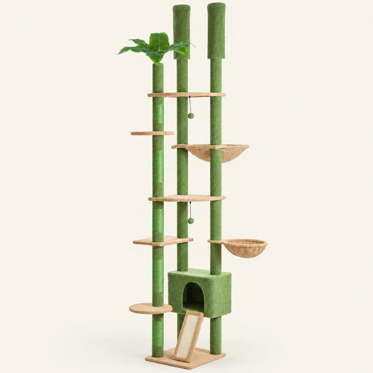 Arbre à chat sol-plafond Sylva Canopée Vert — niche et espaces de repos
