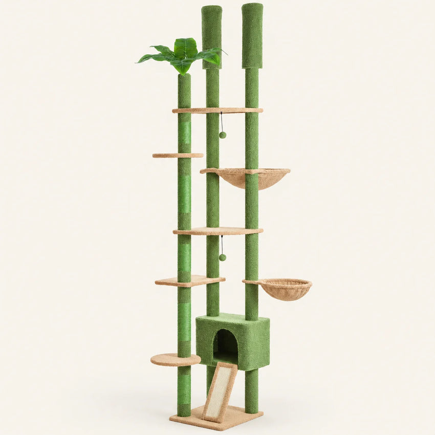Arbre à chat sol-plafond Sylva Canopée Vert — niche et espaces de repos