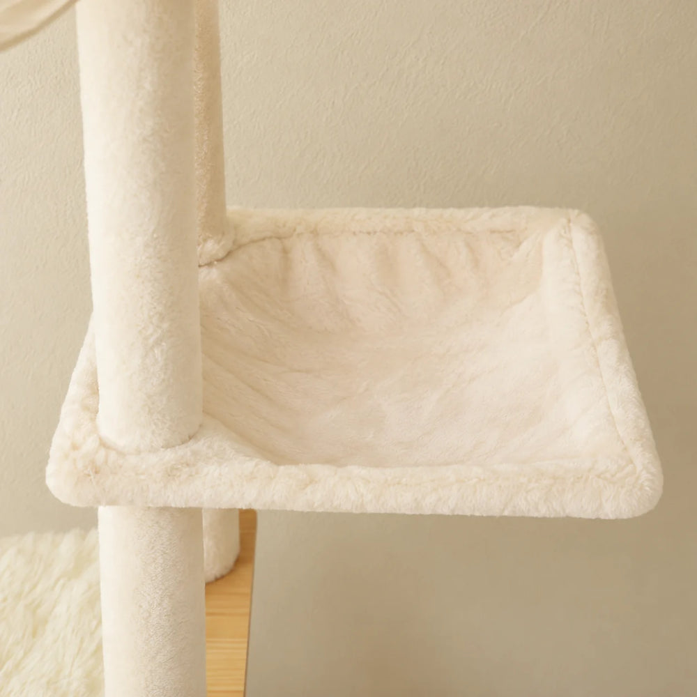 Détail d’un hamac du modèle Sylva Dune beige.