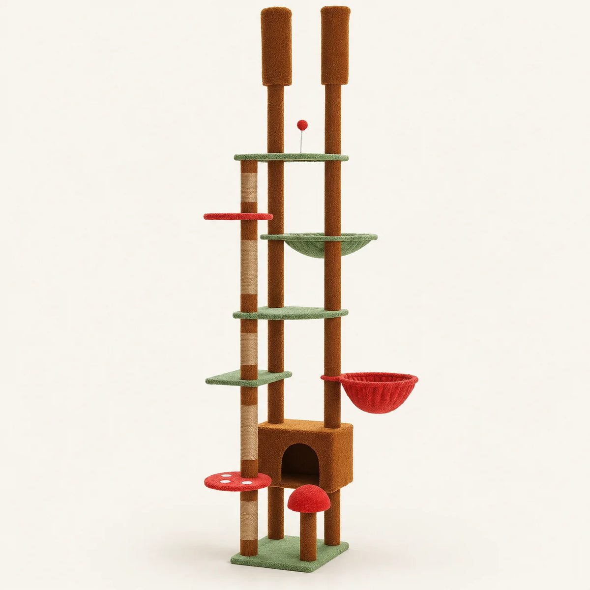 Arbre à chat sol-plafond Sylva Sous-Bois Multicolore — niche et espaces de repos