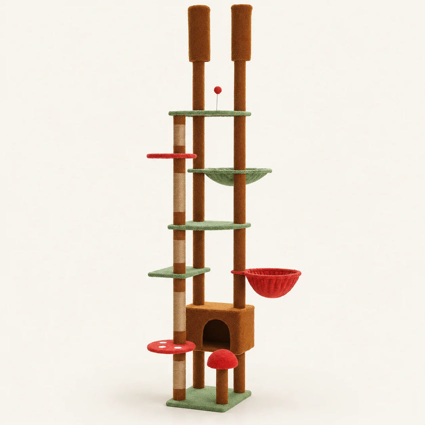Arbre à chat sol-plafond Sylva Sous-Bois Multicolore — niche et espaces de repos