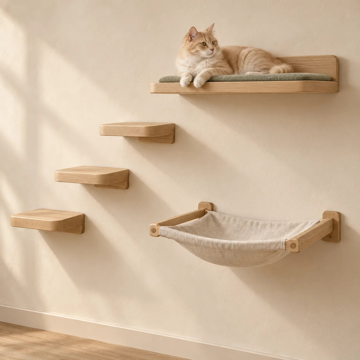 Illustration de plateformes murales pour chat